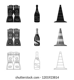 Vector illustration of car and rally logo. Set of car and race stock vector illustration.