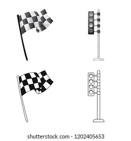 Vector illustration of car and rally logo. Collection of car and race stock vector illustration.
