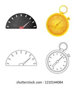Vector illustration of car and rally logo. Set of car and race stock symbol for web.