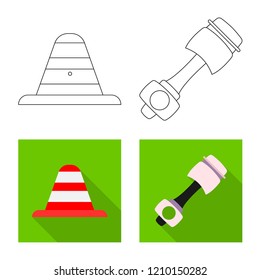 Vector illustration of car and rally logo. Set of car and race stock vector illustration.