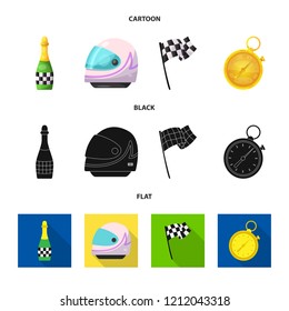 Vector illustration of car and rally logo. Set of car and race vector icon for stock.