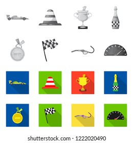 Vector illustration of car and rally logo. Collection of car and race stock vector illustration.