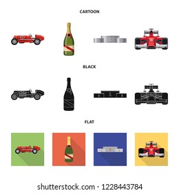 Vector illustration of car and rally logo. Collection of car and race stock symbol for web.