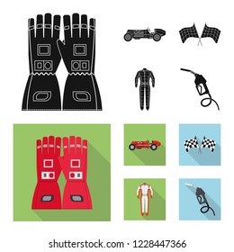 Vector illustration of car and rally logo. Collection of car and race stock symbol for web.