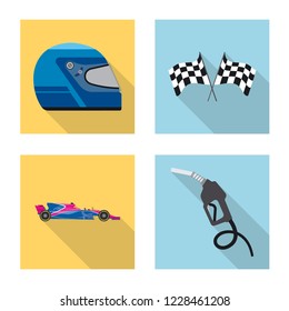 Vector illustration of car and rally logo. Collection of car and race stock vector illustration.