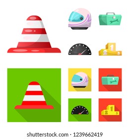 Vector illustration of car and rally logo. Collection of car and race stock vector illustration.