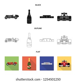Vector illustration of car and rally logo. Set of car and race stock vector illustration.