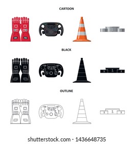 Vector illustration of car and rally logo. Collection of car and race vector icon for stock.