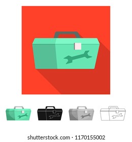 Vector illustration of car and rally sign. Set of car and race stock symbol for web.