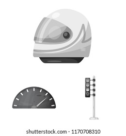Vector illustration of car and rally symbol. Collection of car and race stock vector illustration.