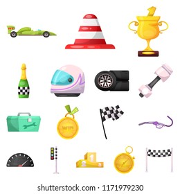 Vector Illustration Car Rally Symbol Collection Stock Vector (Royalty ...