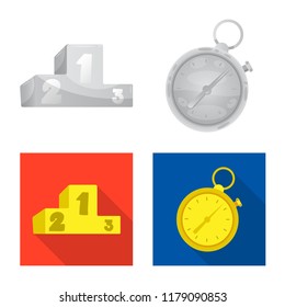 Vector illustration of car and rally symbol. Set of car and race vector icon for stock.