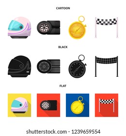 Vector illustration of car and rally symbol. Collection of car and race stock symbol for web.