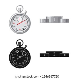Vector illustration of car and rally symbol. Set of car and race stock symbol for web.