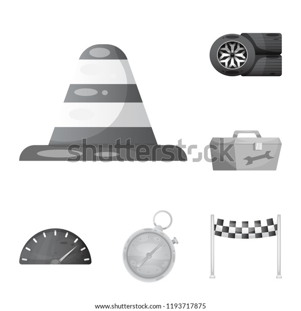 Vector illustration of car and\
rally symbol. Collection of car and race stock vector\
illustration.