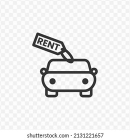 Vector illustration of car for rent icon in dark color and transparent background(png).