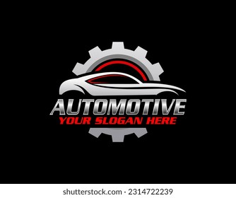 vector illustration car rental logo template, emblem, badges isolated on black background, dark logo with attractive color gradient.