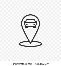 Vector Illustration Of Car Repair Shop Location Icon In Dark Color And Transparent Background(png).