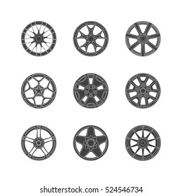 Vector Illustration Car Rims Black Stock Vector (Royalty Free ...