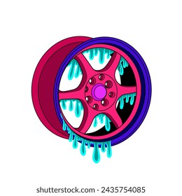 vector illustration of car rims on a white background