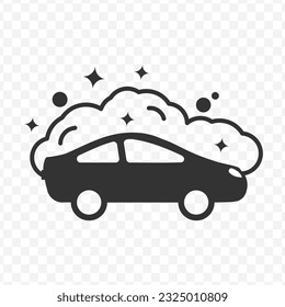 Vector illustration of car saloon icon in dark color and transparent background(PNG).
