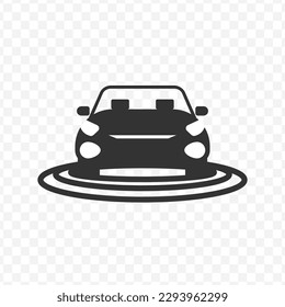 Vector illustration of car sensors icon in dark color and transparent background(png).