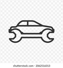 Vector illustration of car service icon in dark color and transparent background(png).