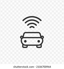 Vector illustration of car signal icon in dark color and transparent background(png).