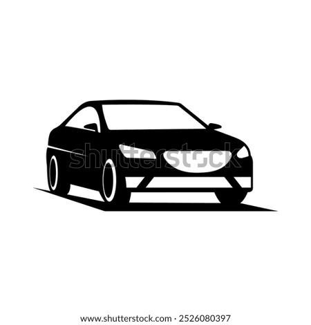 Vector illustration of car silhouette on the highway