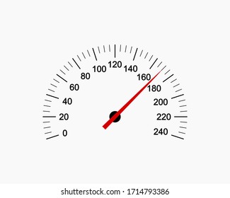 Vector Illustration Of Car Speedometer Icon On Light Background Background.
