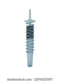 Vector illustration of a car suspension spring in a simple style, isolated on a white background.