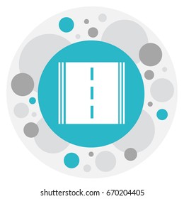 Vector Illustration Of Car Symbol On Road Icon. Premium Quality Isolated Highway Element In Trendy Flat Style.