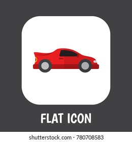 Vector illustration of car symbol on automobile icon flat. Premium quality isolated sport car element in trendy flat style.