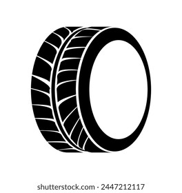 Vector illustration of car tire on white background.