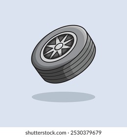 Vector illustration Car Tires. Vector design Wheel. Wheel Car Tires mechanic repair Vector Cartoon design illustration and icon for website, digital and print