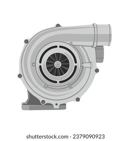 Vector illustration of car turbo charger isolated on white background