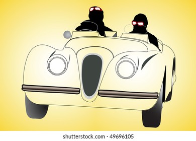 Vector illustration of car under the light background