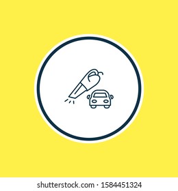 Vector illustration of car vacuum cleaner icon line. Beautiful appliance element also can be used as automobile icon element.