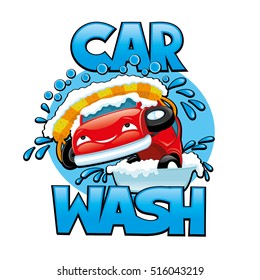 Vector illustration. Car wash.
