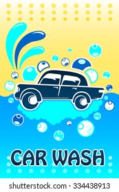 A vector illustration of car wash banner design with copyspace