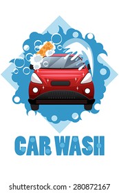 A Vector Illustration Of Car Wash Poster Design