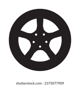 Vector Illustration of a Car Wheel