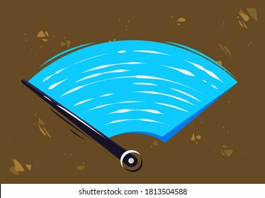 Vector illustration of car windshield wiper to clean the glass, clean the dirt on the car windshield