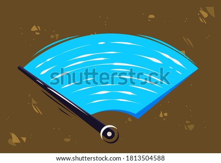 Vector illustration of car windshield wiper to clean the glass, clean the dirt on the car windshield