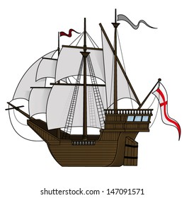 Vector illustration of Caravel ship