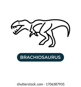 Vector illustration carcharodontosaurus cartoon icon use black color with line design style