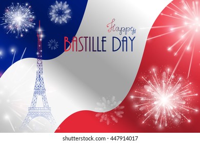 Vector illustration, card, banner or poster for the French National Day, Bastille Day, Fourteenth of July.