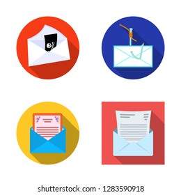 Vector illustration of card and christmas symbol. Set of card and background vector icon for stock.