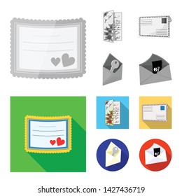 Vector illustration of card and christmas symbol. Set of card and background vector icon for stock.
