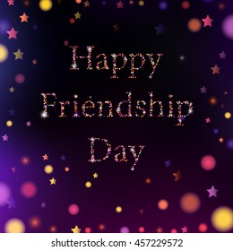 Vector illustration card with colorful text for friendship day.